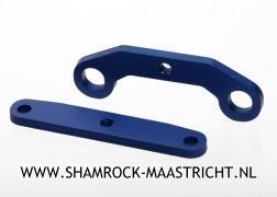 Traxxas Bulkhead tie bars, front & rear, aluminum (blue-anodized) - TRX6423