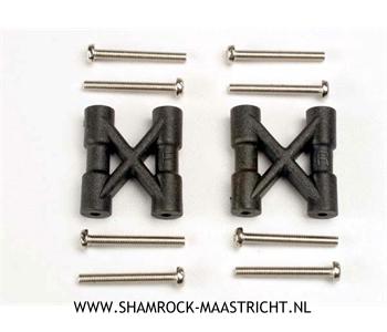 Traxxas Bulkhead cross braces (2) / 3x25mm CS screws (8) - TRX3930