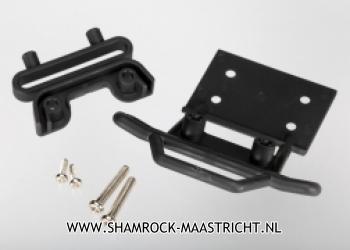 Traxxas Bumper, front / bumper mount, front / 4x23mm RM (2)/ 3x10mm RST (2) (black) - TRX3621
