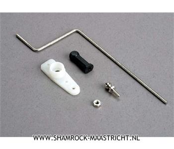 Traxxas Steering rod/ plastic rod end/ chrome threaded ball and nut/ servo horn - TRX3825
