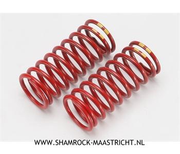 Traxxas  Spring, shock (red) (long) (GTR) (4.9 rate double yellow stripe) (1 pair) - TRX5648
