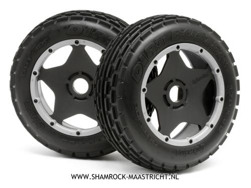 HPI Dirt Buster Rib Tire M Compound on Black Wheel