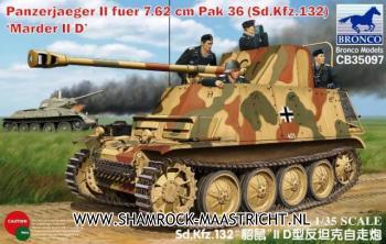 Bronco Panzerjaeger II Fuer 7.62 cm Pak 36 sd.Kfz.132 Marder II D 1/35