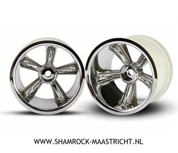 Traxxas TRX Pro-Star chrome wheels (2) (rear) (for 2.2 tires) - TRX4172