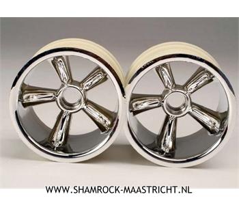 Traxxas TRX Pro-Star chrome wheels (2) (front) (for 2.2 tires) - TRX4174