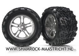 Traxxas Tires & wheels, assembled, glued (Split-Spoke satin-finish w - TRX5174A