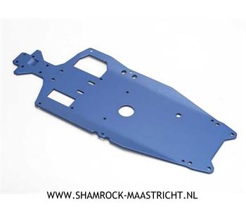 Traxxas  Chassis, 6061-T6 aluminum (3mm) (anodized blue)/ adhesive foam pad (1) - TRX5522