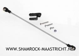 Traxxas  Rudder pushrod, assembled/ servo horn/ 3x18mm BCS (stainless) (1)/ 3x15mm CS (stainless) (1)/ 3x6mm CS (stainless) (1)/ NL 3.0 (1) - TRX5741