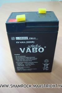 VABO 6V 4Ah Loodaccu 69x45105mm ideaal voor Voerboten, Alarminstallaties, Kinderautos etc