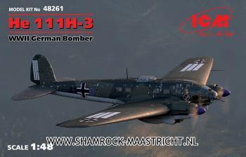 Icm He 111H-3 WWII German Bomber 1/48