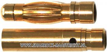 Shamrock Goudconnector 4mm