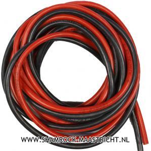 Shamrock Siliconen Kabel Rood/Zwart 0.25qmm