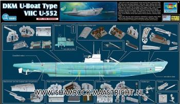Trumpeter DKM U-Boot Type VIIC U-552 1/48