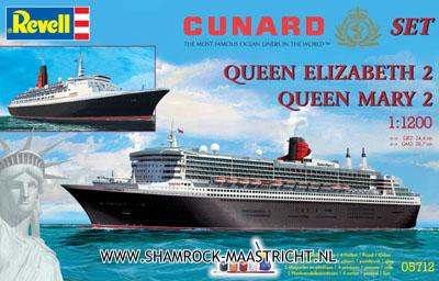 Revell Cunard Set Queen Elizabeth 2 & Queen Mary 2