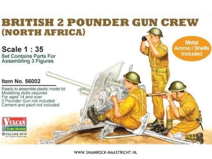 Vulcan Scale Models British 2 Pounder Gun Crew (North Africa)