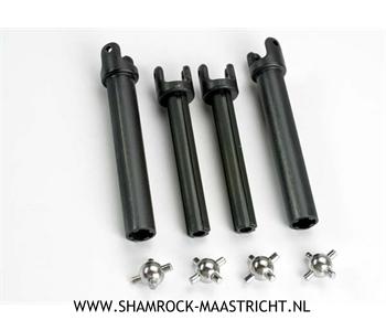 Traxxas  Half shafts, long (heavy duty) (external-splined (2) and internal-splined (2))/ metal u-joints (4) - TRX4951X