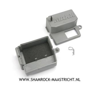 Traxxas Box, receiver (upper and lower halves)/ clip (1)/ foam pad - TRX5159