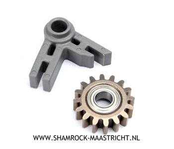 Traxxas Gear, idler/ idler gear support/ bearing (pressed in) - TRX5183