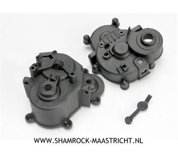 Traxxas Gearbox halves (front & rear)/ rubber access plug/ shift det - TRX5391