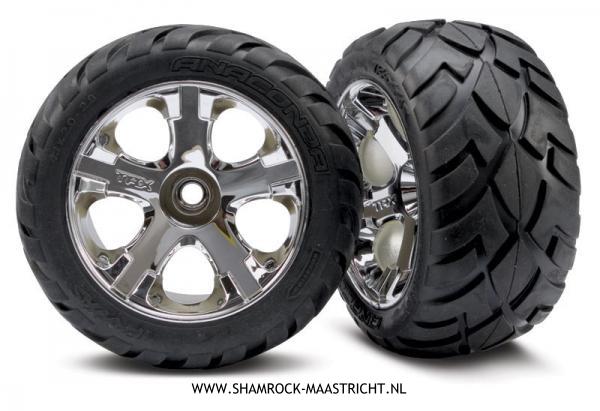 Traxxas All Star Chrome Wheels with Anaconda Tires