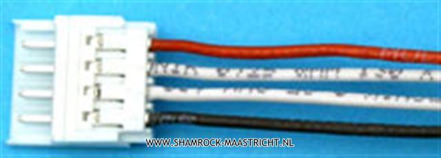 Shamrock 4-Polige Contra Sensorkabel voor Lipo Accu Silicone 0.25qmm EH Graupner/ Robbe