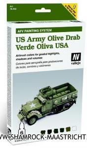 Vallejo AFV Painting System U.S. Army Olive Drab Set