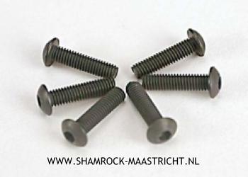 Traxxas screws, 3x12mm button-head machine (hex drive) (6) - 2578