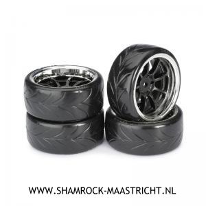 Absima Drift Wheel Set Drift LP 9 Spoke Profile A Black/Chrome 1/10
