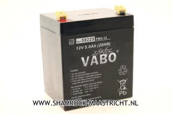 VABO 12V 5Ah Loodaccu 90x70x105mm ideaal voor Voerboten, Alarminstallaties, Kinderautos etc