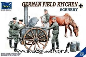 Riich Models German Field Kitchen With Soldiers - Lunch Time 1/35