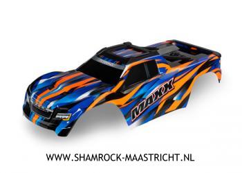 Traxxas  Body, Maxx, orange (painted, decals applied) (fits Maxx with extended chassis (352mm wheelbase))