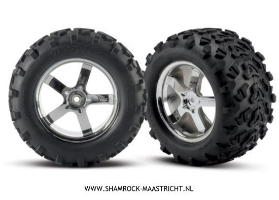 Traxxas Hurricane Chrome Wheels with T-Maxx Tires
